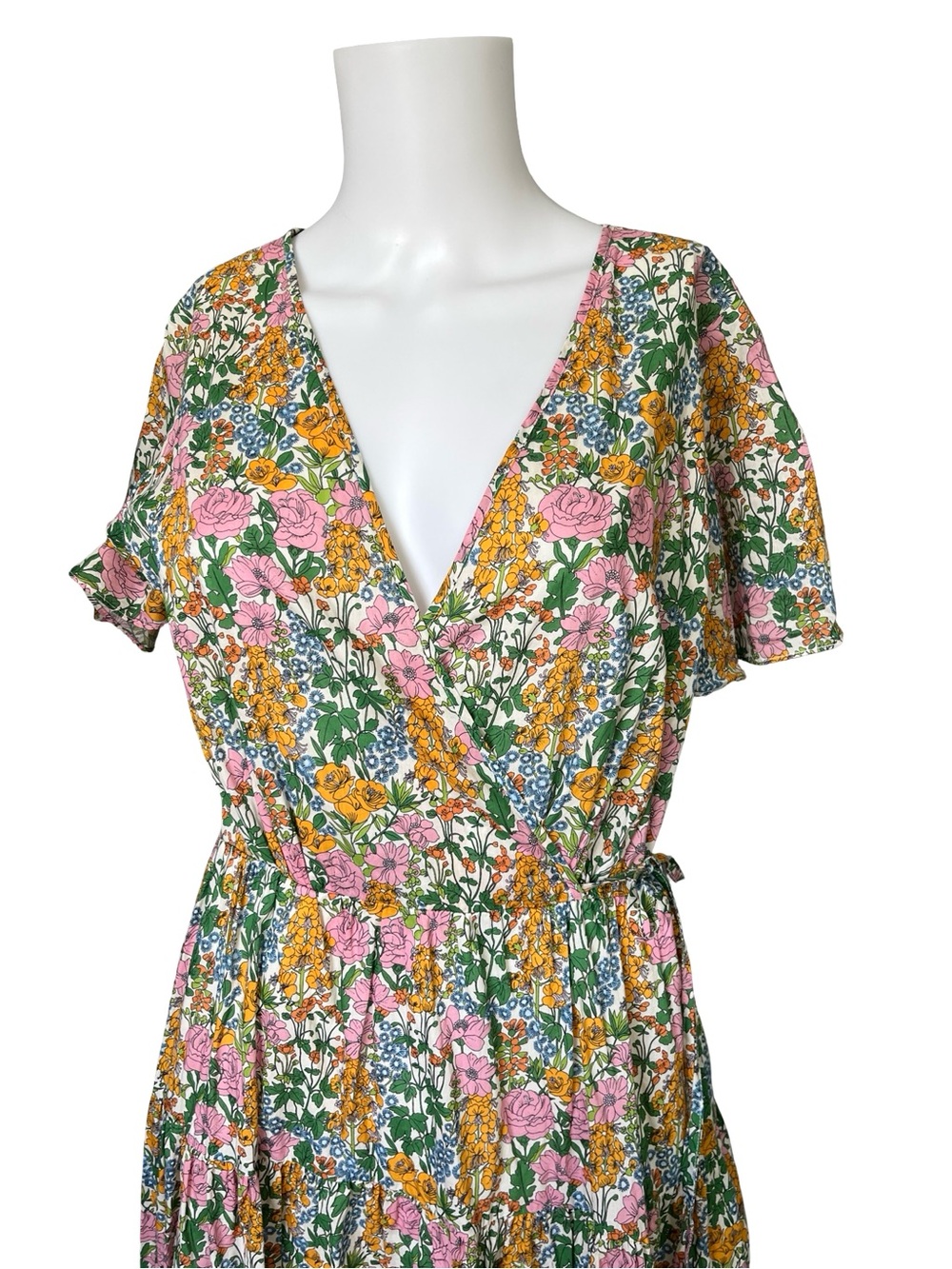 J Crew x Liberty Fabric faux wrap Dress Floral Print Cotton Womens Size 10 - Picture 5 of 12